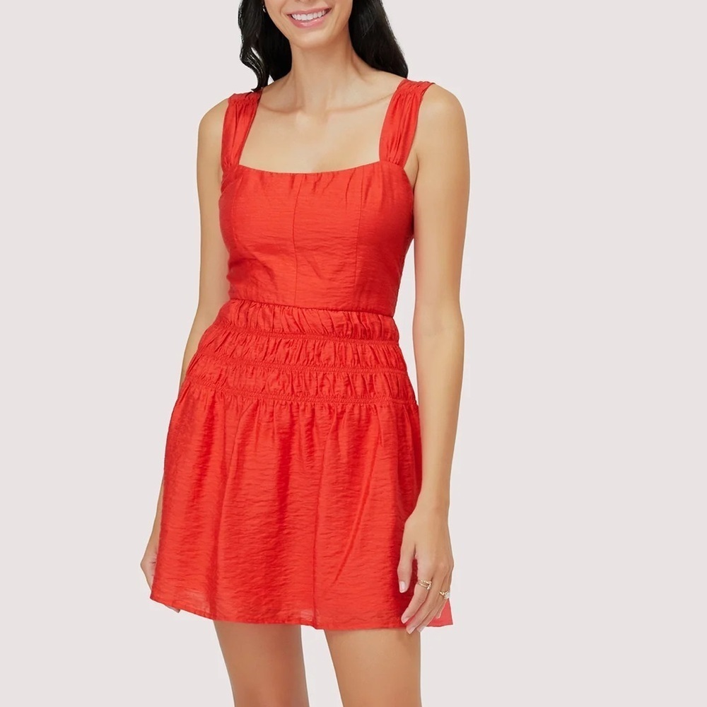 New Lost + Wander Hidden Oasis Mini Dress Red Christmas Valentines Sz M